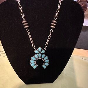 Elegant Silver and Turquoise Necklace